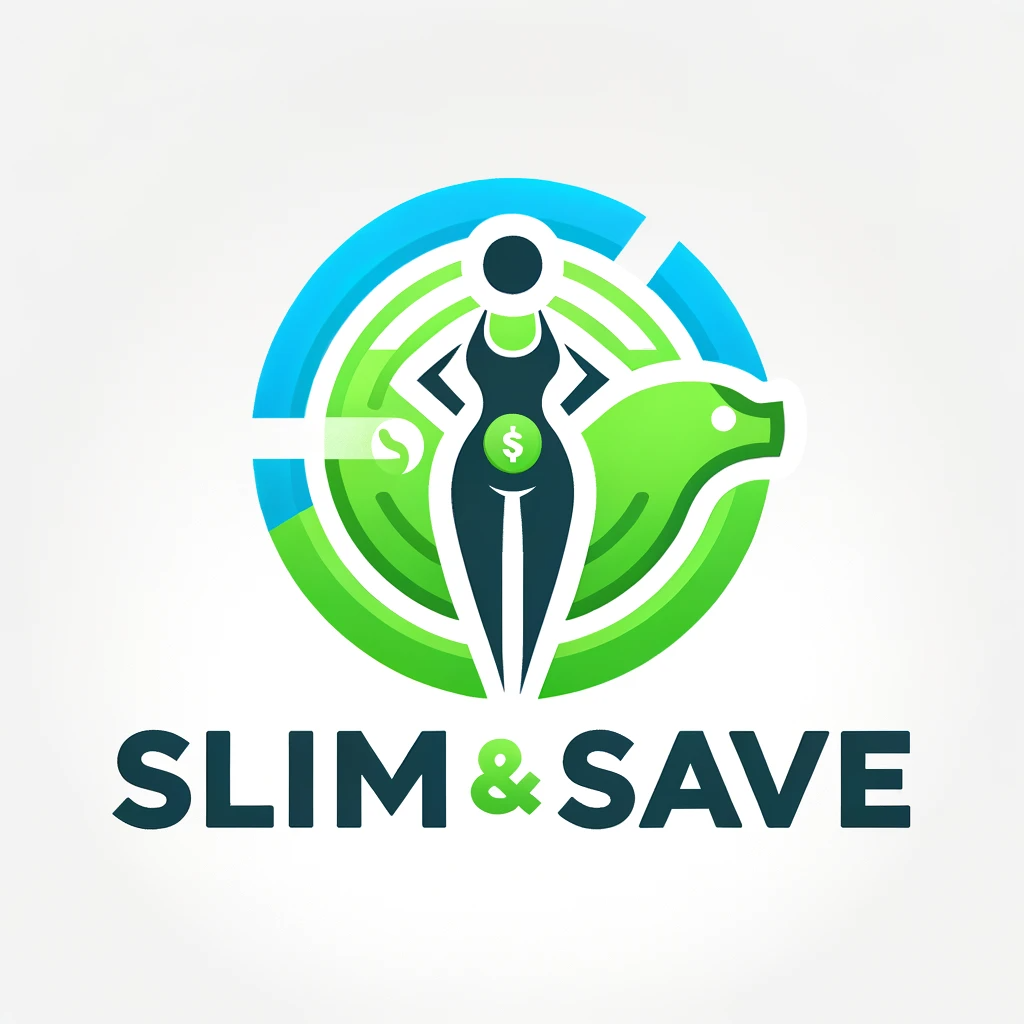 "Logo for 'Slim & Save', featuring a stylized 'S' in shades of green and blue, symbolizing health and trust. The design includes a slim figure and a piggy bank or coin, representing the themes of slimming, fitness, and financial savings. The logo is modern and professional, suitable for a website offering diet plans, workout regimens, and money-saving tips. The color palette is refreshing and inspiring, with clear readability, ideal for a website header and promotional materials."